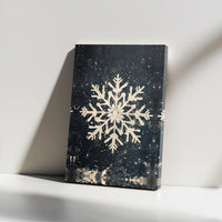 Distressed Winter Wonderland Canvas Print, Rustic Snowflake Wall Art, Farmhouse Holiday Wall Decor, Festive Christmas Season Art Canvas