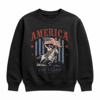 America 250 Years Sweatshirt | Vintage Patriotic Cavalry Flag Design | Soft Cotton Blend Fleece | Gift for History Lovers