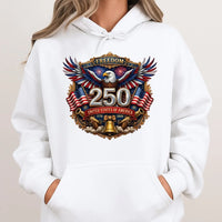 America 250 Years Hoodie | Patriotic Eagle Freedom 1776-2026 Graphic Art | Premium Cotton-Blend Warm Pullover | Gift for Americana Collector