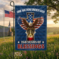 One Nation Under God Garden Flag | 250 Years of Blessings Eagle Design | Double-Sided Polyester | Christian Patriotic Home Decor Gift