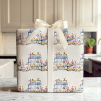North Pole Elves Gift Wrap, Santa Workshop Wrapping Paper, Reindeer Watercolor Wrapping Paper, Whimsical Kids Christmas Wrapping Paper