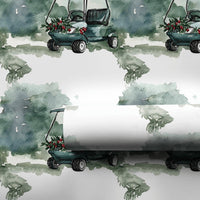 Holiday Wreath Golf Gift Wrap, Christmas Golf Cart Wrapping Paper, Festive Golfer Present Paper, Winter Sports Christmas Wrapping Paper Roll
