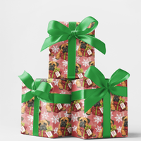 Festive Dog Holiday Gift Wrap, Bullmastiff Christmas Wrapping Paper, Adorable Pup Xmas Present Paper, Dog Breed Lover Gift Wrapping Paper
