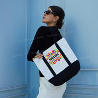 Maestra Flowers Color-blocked Canvas Bag