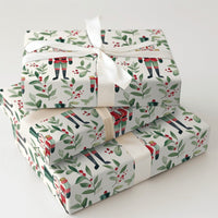 Christmas Soldier Holiday Gift Wrap, Watercolor Nutcracker Wrapping Paper, Holly Berry Nutcracker Wrapping Paper, Festive Present Packaging