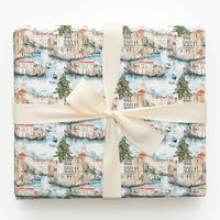 Venice Canal Gift Wrap Roll, Venice Christmas Wrapping Paper, Watercolor Italy Wrapping Paper, Holiday Travel Gift Wrap, Xmas Present Paper