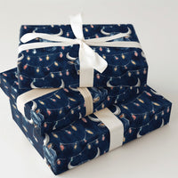 Holiday Lights Bull Gift Wrap, Christmas Bull Wrapping Paper, Festive Bull Wrapping Paper, Farmhouse Cattle Gift Wrap, Winter Holiday Wrap