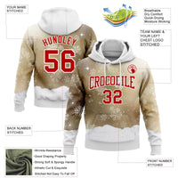 Personalized Winter Pullover Hoodie, Custom Christmas Snowflake Hoodie, Holiday Sports Sweatshirt, Stitched Name and Number Fan Hoodie