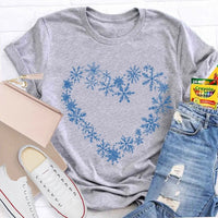 Winter Snow Day Graphic Tee, Snowflake Heart T-Shirt, Adorable Snowflake Heart Shirt, Comfy Holiday Winter Season Tee, Christmas Snow Lover Present