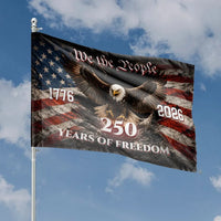 Eagle House Flag | We The People 250 Years of Freedom Vintage American Flag Art | Premium Double-Sided Polyester | Patriotic Gift for History Lovers