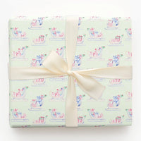 Pastel Christmas Sleigh Gift Wrap, Watercolor Sleigh Wrapping Paper, Holiday Presents Wrapping Paper, Winter Present Packaging Paper Roll