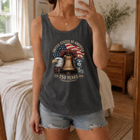 USA 250 Years Semiquincentennial Tank Top | Vintage Liberty Bell Eagle Flag Graphic | Soft Lightweight Breathable Fabric | Patriotic Independence Day 4th of July Gift for Men Women