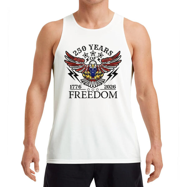 America 250th Birthday Patriotic Tank Top | 250 Years of Freedom Eagle 1776-2026 Graphic | Premium Lightweight Breathable Fabric | Unisex Semiquincentennial Gift