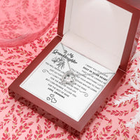 To My Granddaughter Present From Grandma, Forever Love Heart Necklace, 14K White Gold Finish Pendant, Cubic Zirconia Christmas Jewelry