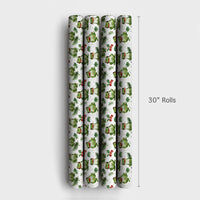 Holly Berry Animal Gift Wrap Roll, Adorable Frog Christmas Wrapping Paper, Whimsical Holiday Wrapping Paper, Adorable Amphibian Kids Gift Wrap