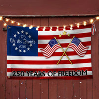 250 Years of Freedom Flag | 250th Anniversary Semiquincentennial 2026 | UV-Resistant Polyester Double-Sided | Patriotic Commemorative Gift
