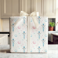 Watercolor Soldier Christmas Wrapping Paper, Nutcracker Gift Wrap Paper, Whimsical Holiday Gift Wrap Roll, Xmas Present Packaging Paper