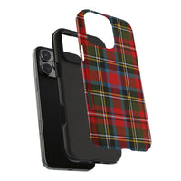 Scottish Red Green Plaid Phone Case, Tartan Plaid Phone Case for iPhone, Classic Christmas Plaid iPhone Cover