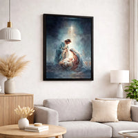 Holy Family Watercolor Canvas Art, Nativity Scene Canvas Print, Religious Christmas Wall Art Canvas, Christian Holiday Decor, Faith Present