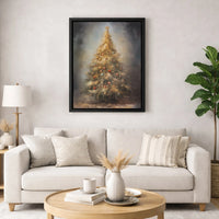 Oil Painting Style Holiday Decor Print, Christmas Tree Canvas Wall Art, Vintage Festive Winter Tree Canvas, Xmas Decor Digital Download
