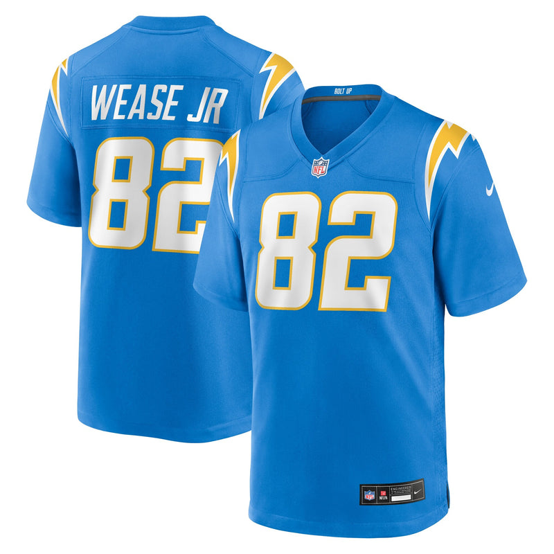 Los Angeles Chargers Theo Wease Jr. Powder Blue Team Game Jersey