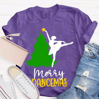 Festive Ballet Dancer Christmas T-Shirt, Merry Dancemas Ballerina Shirt, Adorable Holiday Dance Studio Tee, Xmas Nutcracker Dancer Present