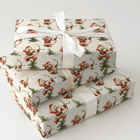 Watercolor Bow and Arrow Santa Gift Wrap, Santa Archer Wrapping Paper, Hunter Santa Christmas Wrapping Paper, Archery Holiday Gift Wrap