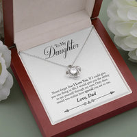 Cubic Zirconia Knot Pendant, Love Knot Necklace for Daughter, Daughter Love Knot Jewelry, Birthday Graduation Christmas Present from Dad