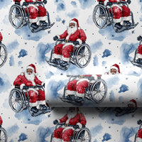 Wheelchair Sleigh Gift Wrap, Black Santa Wrapping Paper, Inclusive Christmas Wrapping Paper, Inclusive Black Santa Holiday Paper Roll