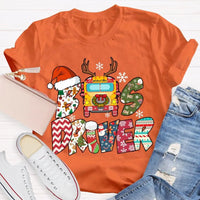 Santa Hat Snowflakes Bus Tee, Bus Driver Christmas T-Shirt, Humorous School Bus Driver Holiday Shirt, Winter Transportation Present