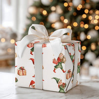Retro Holiday Elf Gift Wrap, Vintage Christmas Elves Wrapping Paper, Whimsical Christmas Wrapping Paper, Nostalgic Xmas Present Paper Roll