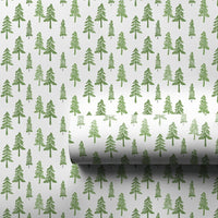 Rustic Evergreen Forest Gift Wrap, Green Pine Tree Wrapping Paper, Minimalist Christmas Tree Wrapping Paper, Winter Holiday Gift Wrap Roll