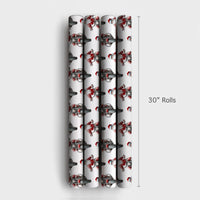 Vintage Biker Santa Gift Wrap, Motorcycle Santa Wrapping Paper, Humorous Motorcycle Christmas Wrapping Paper, Biker Holiday Gift Wrap
