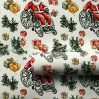 Wheelchair Santa Christmas Gift Wrap, Black Santa Wrapping Paper, Inclusive Holiday Wrapping Paper, Diverse Xmas Present Gift Wrap