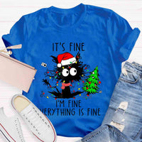 It's Fine I'm Fine Everything Is Fine Christmas T-shirt