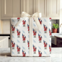 American Flag Christmas Wrapping Paper, Patriotic Santa Wrapping Paper, Vintage Santa Wrapping Paper, Military Holiday Gift Wrap