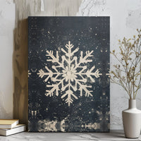 Distressed Winter Wonderland Canvas Print, Rustic Snowflake Wall Art, Farmhouse Holiday Wall Decor, Festive Christmas Season Art Canvas