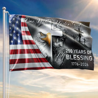 250 Years Of Blessing America Flag | One Nation Under God | UV-Resistant Polyester Grommet Flag | Patriotic Commemorative 1776-2026