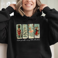 Retro Ballet Soldier Holiday Hooded Sweatshirt, Vintage Nutcracker Christmas Hoodie, Comfy Winter Xmas Pullover Hoodie, Coquette Present