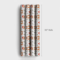 Santa Hat Animal Gift Wrap, Christmas Fox Wrapping Paper, Adorable Woodland Fox Wrapping Paper, Holiday Gift Wrap, Winter Forest Wrapping Paper