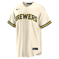 Milwaukee Brewers Brice Turang Cream Home Replica Jersey