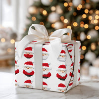 8-Bit Retro Gamer Christmas Gift Wrap, Pixel Art Santa Wrapping Paper, Vintage Gaming Holiday Wrapping Paper, Geek Video Game Gift Wrap