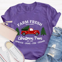 Vintage Botanical Holiday Graphic Tee, Farm Fresh Christmas Tree Teacher T-Shirt, Winter Christmas Shirt, Teacher Present
