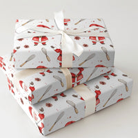 Pinecone and Whisk Gift Wrap Roll, Baking Santa Christmas Wrapping Paper, Culinary Chef Present Paper, Holiday Baker Gift Wrap