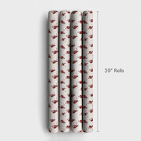 Ice Hockey Christmas Gift Wrap, Hockey Santa Wrapping Paper, Watercolor Santa Present Paper, Winter Sports Holiday Wrap, Hockey Fan Gift Wrap