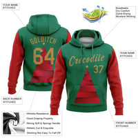 Personalized Name and Number Holiday Pullover Hoodie, Custom Christmas Tree Hoodie, Kelly Green Sports Hoodie, Winter Game Day Sweatshirt