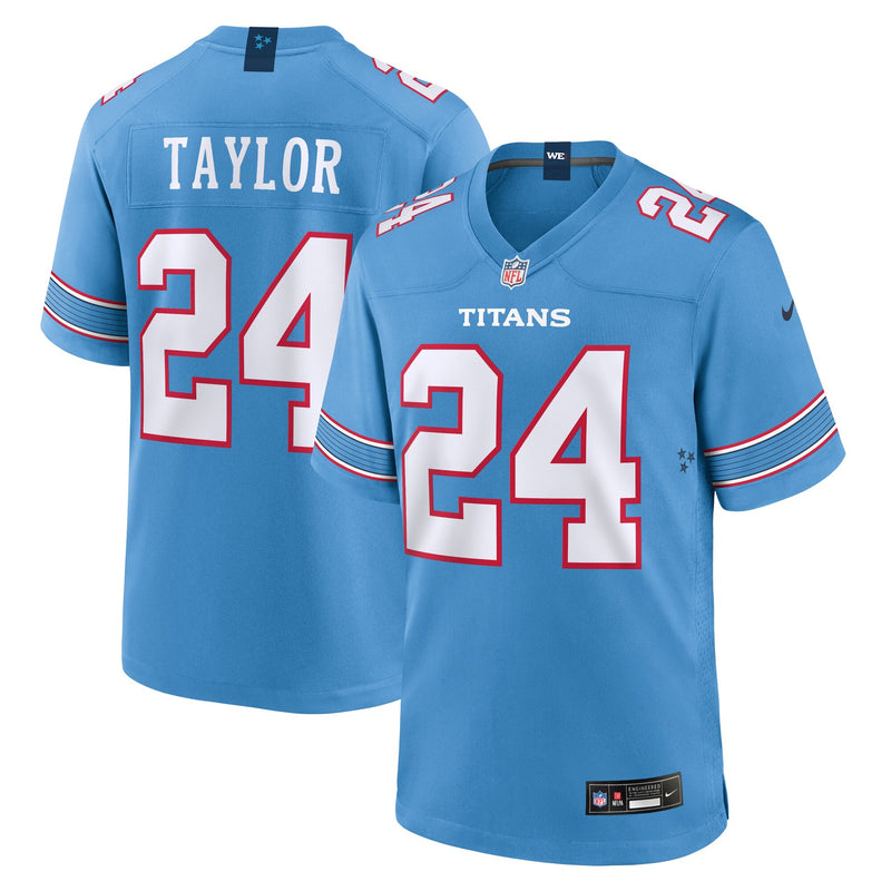 Tennessee Titans Alontae Taylor Light Blue Team Game Jersey