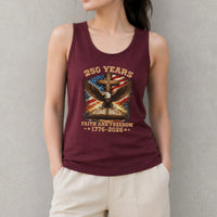 Faith and Freedom 250 Years Tank Top | Patriotic Christian Cross Eagle USA 1776-2026 Graphic | Premium Lightweight Breathable Fabric | America 250th Anniversary Gift for Men Women