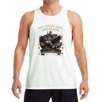 USA 250 Years Patriotic Tank Top | Bald Eagle Cross & Statue of Liberty American Flag Design | Premium Soft Breathable Fabric | Christian Patriot Gift for Men & Women