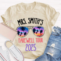 Personalized Name Farewell Tour Retirement Teacher T-Shirt